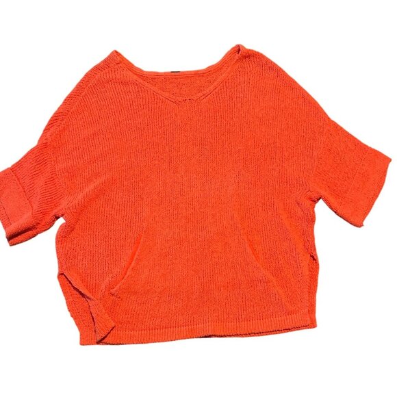 Free People You Found Me Oversized Knitted Sweater Orange Size Small Bohemian - Picture 2 of 8